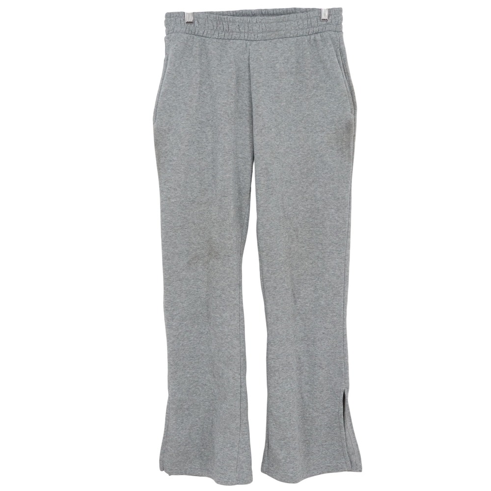 Downtown Motion Women's Gray Heathered Side Slit Sweatpants Joggers Large